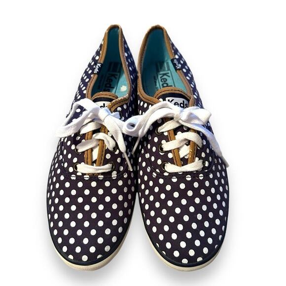 Keds Champion Black & White Polka Dot Lace Up Fashion Sneakers Sz 8 - Picture 2 of 10